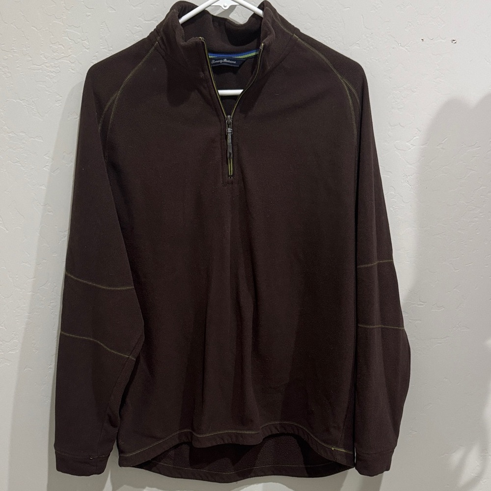 Tommy Bahama Men's Dark Brown Zip-Up Sweater